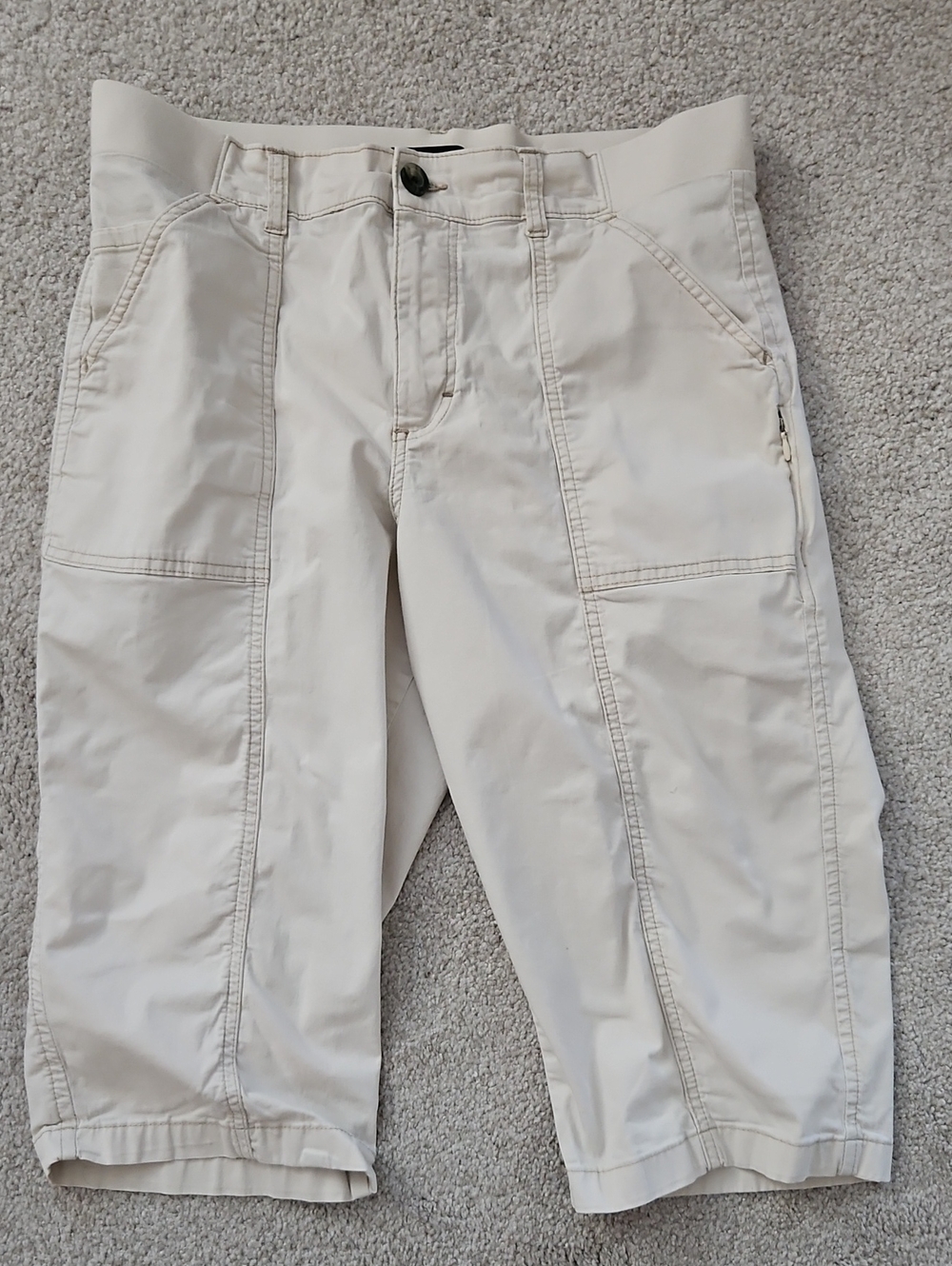 Lee Cream Cargo Capris with Utility Pockets